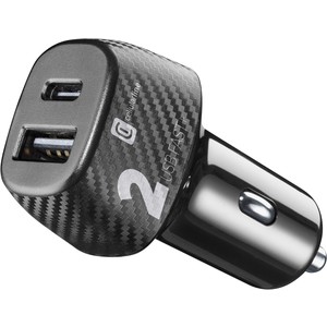 CAR CHARGER  2 PORTS 32W BLACK