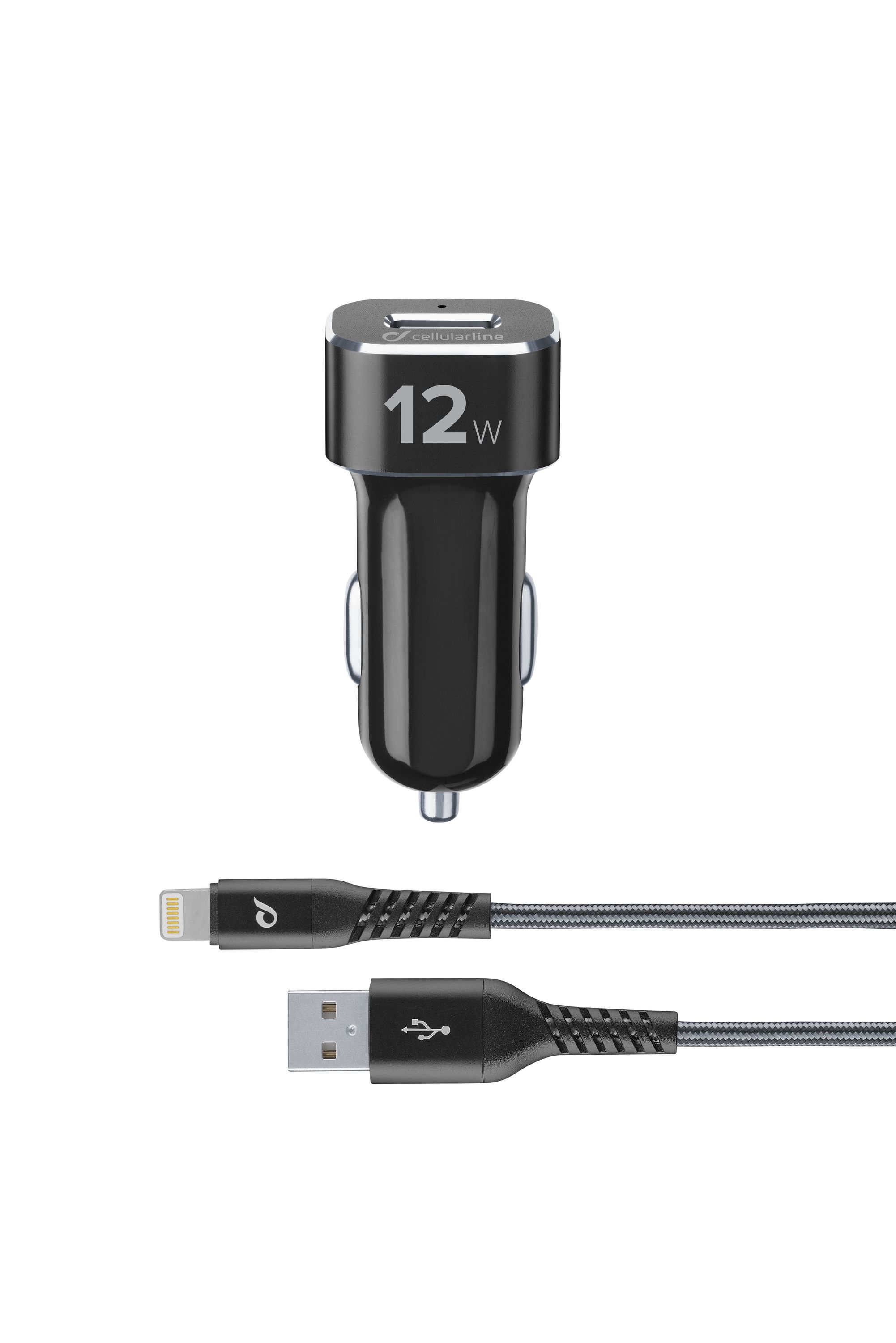 Câble iPhone Charge Rapide Métal 100cm Noir