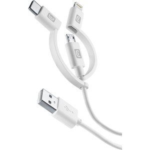 CAVO DATI USB MFI + MUSB + TYPE-C BIANCO