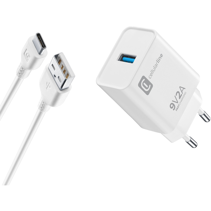 USB Charger Kit 18W - USB-C - Huawei, Xiaomi, Wiko, Asus and other  smartphone, Mains Battery Chargers, Charge and utility